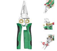Wire Strippers with Electricity Measurement Function,7 in 1 Super Easy Multifunction Wire Stripping Pliers,Professional Wire Stripping Tool Electrical Pliers for Stripping Cutting Crimping (Green-B)