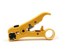 Wire Stripping Tool Cable Stripper Cutter Universal Cable Stripper Cutter for Flat or Round TV/UTP Cat5 Cat6 Wire Coax Coaxial Stripping Tool (Yellow)