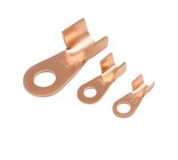 Wire Terminal OT Type 3A 5A 10A 20A 30A 40A 50A 60A 80A Red Copper Bare Nose Lugs Crimp Open Mouth Cable crimp terminals(80A,100pcs)