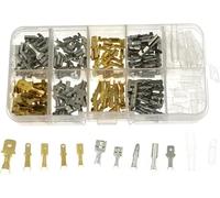 Wire Terminals Kit,6.3mm 4.8mm 2.8mm Male Female 150PCS Non Insulated Mixed Female Spade Crimp Connector Set for Car Motorcycle Bike Electrical Wiring Terminals with Insulating