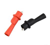 Wire Tips Clip Clamp Set, 1 Pair Red and Black Insulated Multimeter Probe Clips for AC/DC Electrical Testing, 10A 1000V Rated, 79mm Length, Fits Most