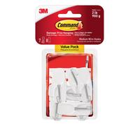 Wire Toggle Hook Value Pack 7 Hooks (Medium White) 8 Adhesive Strips Removable