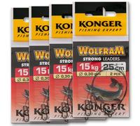 Wire Trace Leader 15kg Wolfram Tungsten Perch Pike Chub Sea Soft Lure Fishing Tackle (Va03-4x2pcs 15kg 25cm Wire Traces Wolfram Konger)