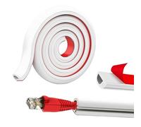 Wire Trunking for Electric Cables, Side-Opening D Line Cable Trunking White, Self Adhesive Cable Hiders for Wall, TV & Desk Cable Management, Flame Retardant Cable Raceway(2M)