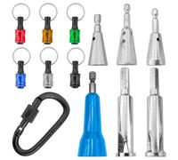 Wire Twister Tool for Drill - 6-in-1 Keychain Adapter with 12027A/B Bits, Hemp Twister & Wire Winder | Heavy-Duty Steel | Electricians & DIYers | for Electrical Repairs, Automotive Wiring