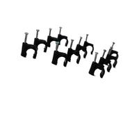Wire Wall Clips, 100pcs Circle Nail Cable Clamp Clips 12 14 16 18 20 25 Mm for Wire Plastic C Shape Black with Fixing Nails(20mm)