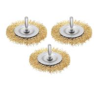Wire Wheel 3PCS 100mm Rotary Wire Brush 6mm Round Shank Flat Wire Wheels for Metal, Removal of Rust Corrosion Paint