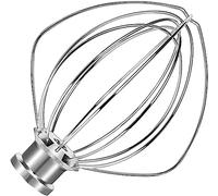 Wire Whip Attachment for KitchenAid 5-6 Quart Bowl-Lift Stand Mixers, K5AWW Wire Whisk Replacement, Egg Heavy Cream Cakes Mayonnaise Whisk, Silver
