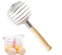 Wire Whisk, Handheld Mixing Tool, Stainless Steel Egg Beater, Spiral Dough Blender Gadget, Wooden Handle Kitchen Stirring System, Baking Blending Beating Kitchen Use 7.09x3.03 inches