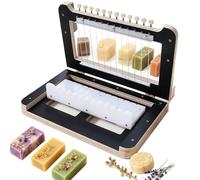 Wire Wooden Soap Cutter, Handmade Soap Cutting Machine with 2.5cm Fixed Thickness, Cuts 1-12 Bars, High Hardness, Even Cuts, DIY Wood Tool for Candle Cheese Butter Slicing