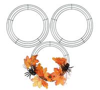 Wire Wreath Frame, 3Pcs 10 Inch Round Iron Wire Wreath form, Diy Hanging Frame for Halloween Christmas Holiday Floral Decor