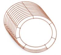 Wire Wreath Frames 16 Inch Copper-Coloured, Pack of 10 | Double-Ring Structure, 40.5 cm Diameter, Flat Wire Design, DIY Craft Rings, All Seasons Use