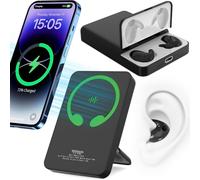 WireBeats Magnetic Portable Charger and Earbuds 2-in-1: A 5000mAh Wireless Power Bank Integrated with True Wireless Stereo Earphones Mag-Safe Battery Pack for iPhone 15/14/13/12 Series (Black)
