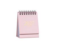 Wirebound Calendar 2027-2028, English Monthly View, Freestanding Desktop Date Planner for Reception Counter Home Study