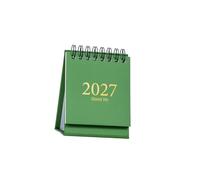 Wirebound Calendar 2027-2028, English Monthly View, Freestanding Desktop Date Planner for Reception Counter Home Study