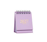 Wirebound Calendar 2027-2028, English Monthly View, Freestanding Desktop Date Planner for Reception Counter Home Study