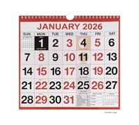 Wirebound Month-to-View Calendar 2026 - 249 x 231 mm, Easy-Flip Hanging Planner for Home or Office