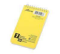 Wirebound Pocket Memo Book, Narrow Rule, 3 x 5, White, 50 Sheets/Pad, Sold as One Each