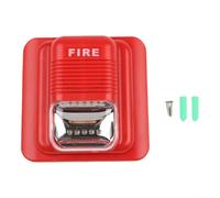 Wired Audible and Visual Siren with LED Strobe Light, 105dB Fire Alarm, for 12V/24V DC Systems, 3 Tone Settings, Red ABS Housing for Office Shop for hotel(12V)