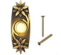 Wired Bell Push, Solid Metal Doorbell Push Button, Antique Brass Bronze Doorbell Button, LED Light Waterproof Doorbell, For Front Door