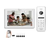 Wired Bell with Camera and Intercom 1080P with 7 Inch Monitor System,TUYA WiFi 4 in 1 Unlocking Video Intercom Motion Detect,Ideal for Apartments,Villas & Homes (White bell+1 white monitor)