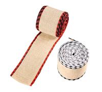 Wired Christmas Ribbon | 2 Roll Plaid Edge Ornaments,2.48inch Merry Christmas Ribbon | for Tree Wreath Garland Crafts Bouquet Birthday Decoration