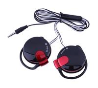 Wired Clip On Ear Headphones - SN-140 Flat Cable 3.5mm Earhoök On-Ear Earphones with Microphone, Lightweight 29g & Sports Earbuds, Universal 1. Cable, 20-20000Hz Frequency