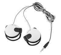 Wired Clip On Ear Headphones - SN-140 Flat Cable 3.5mm Earhoök On-Ear Earphones with Microphone, Lightweight 29g & Sports Earbuds, Universal 1. Cable, 20-20000Hz Frequency