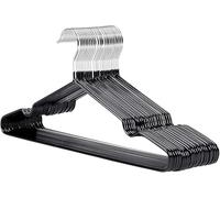 Wired Coat Hangers 60Pcs, Non Slip Rubber Coated Metal Hangers, Heavy Duty Space Saving Organiser Clothes Hangers for Wardrobe Coat Rack Rail Thin hanger (60, Black)