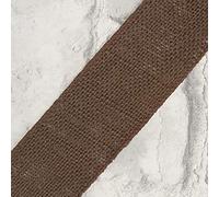 Wired Coloured Hessian Ribbon 2" / 50mm Wide by The Metre (Chocolate Brown)