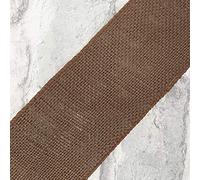 Wired Coloured Hessian Ribbon 70mm Wide by The Metre (Chocolate Brown)
