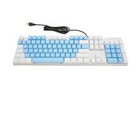 Wired Computer Keyboard, Compact 104-Key Full Size Mechanical Keyboard with Red Switch Digit Computer Keyboard for Windows (Blue White)