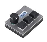 Wired Customizable Small Keyboard with 3 Keys Knob RGB 0 96 Inch Color LCD Screen Macro Hot Swap Acrylic Build