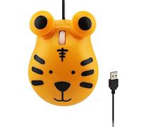 Wired Cute Mouse, USB Wired Mause for Kids with Lovely Cartoon Shaped, 1600PDI 3 Buttons Ergonomic Mini Mice for PC Laptop Desktop (Orange Tiger)