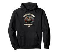Wired Differently Wonderfully Me Kawaii Brain Design Pullover Hoodie