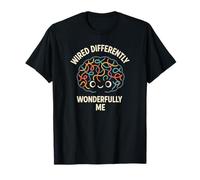 Wired Differently Wonderfully Me Kawaii Brain Design T-Shirt