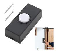 Wired Doorbell Button - Weatherproof Plastic Housing with Stainless Steel Plate - Compatible with Most Doorbell Systems - Surface Mount with 2 Screws - Compact Design (Black) - 5 * 3 * 2cm