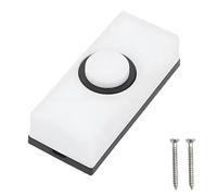 Wired Doorbell Button - Weatherproof Wall-Mounted Push Button with 2 Screws, Fits Most Chimes, White Plastic & Stainless Steel