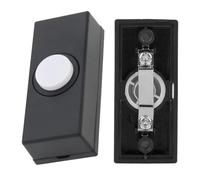 Wired Doorbell Push Button, ABS Plastic Wall-Mounted Chime Button for Hardwired Systems, Black 5.5 x 2.4 x 1.5 cm