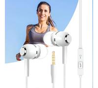 Wired Earbuds - 10Mm Driver High Fidelity Sound, Noise Cancelling Microphone, Bass Boost, 3.5Mm Jack Plug, In-Ear Silicone Tip Corded Earphones | Plug In Headphones For Travel Airplane Studio Recordin