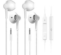 Wired Earbuds 2 Pack, Earbuds HiFi Stereo Wired Earphones Headphones with Microphone Volume Control Compatible with Smartphones, Laptops, Tablets, Android Smartphones, Fits All 3.5mm Jack Device
