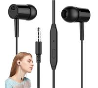 Wired Earbuds - 3.77ft Stereo Ear Headphones, Noise Isolating Comfortable Fit Microphone, Durable tangles Free Wire, Universal Audio Plug | Powerful Sound Headsets For Smartphone Listening