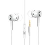 Wired Earbuds, Corded Earbuds with Microphone, 3.5mm Jack Corded Noise Cancelling Earphone for Workout School Studio Recording Game Travel Music Production