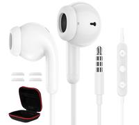 Wired Earbuds Earphones, 3.5mm Jack In-Ear Noise Cancelling Ear buds with Microphone HiFi Stereo Headphones Compatible with iPhone/iPad/iPod/Samsung/Huawei/Android,laptops Computer,MP3 Players,White