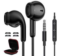 Wired Earbuds Earphones, 3.5mm Jack In-Ear Noise Cancelling Headset with Microphone HiFi Stereo Headphones Compatible with iPhone/iPad/iPod/Samsung/HuaWei/Android laptops Computer MP3 Players,Black