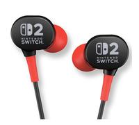PowerA Wired Earbuds for Nintendo Switch 2 - Black, Officially Licensed, 8 mm Speaker Drivers, in-ear Design, 3 Swappable Tips, includes Drawstring Storage Bag
