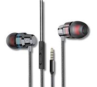 Wired Earbuds Headphones with Microphone Stereo Bass Earphones Noise Isolation in-Ear Headset Compatible with All Smartphones Tablets MP3 Player That with 3.5 mm Interface (Black)