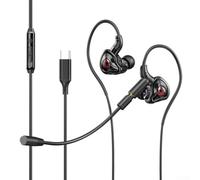 Wired Earbuds with Mic and Volume Control 10mm Large Driver HiFi Sound Noise Isolating for Mobile Phone PC Tablet 1.2M(USB C)