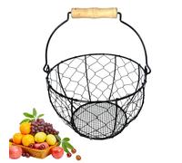 Wired Egg - Vintage Round Egg Collector, Vented Storage Wires | Fresh Egg Germ With Handle, Kitchen Countertop Pantry Organizer For Fruit Vegetables Range