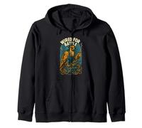 Wired for Battle Hawk Tech Repair Vintage Graphic Zip Hoodie